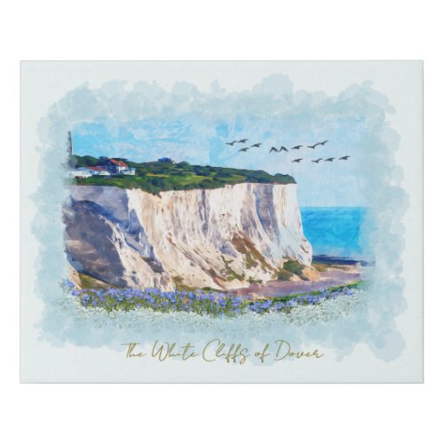 White Cliffs of Dover Faux Wrapped Canvas Print