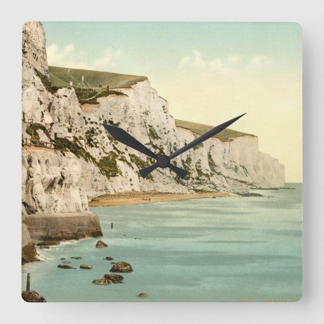 White Cliffs of Dover, Kent, England Square Wall Clock (Front)