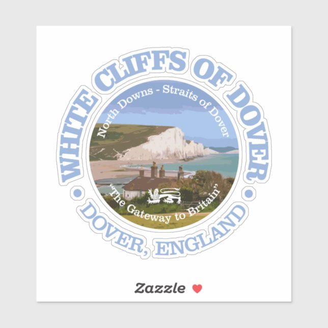 White Cliffs of Dover (rd) Sticker (Sheet)