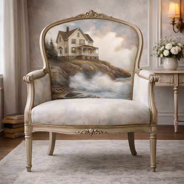 White Cliffside House At Sea Decoupage Tissue Paper (White Cliffside House at Sea Decoupage Tissue Paper)