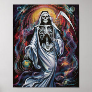 White Cloak Santa Muerte Poster
