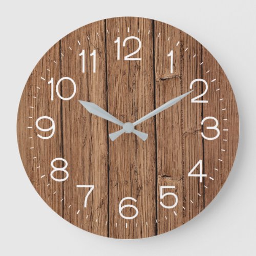 White Clock Dial on Oak Wood