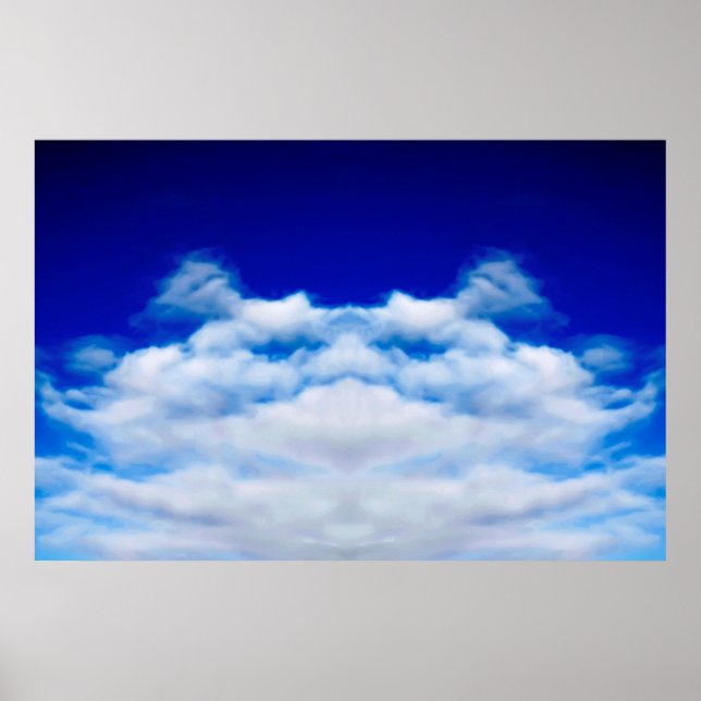 White cloud face against a blue sky poster (Front)