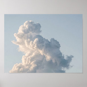 White Cloud Formation Blue Sky Nature Poster