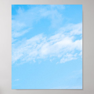 White cloud on blue sky background poster