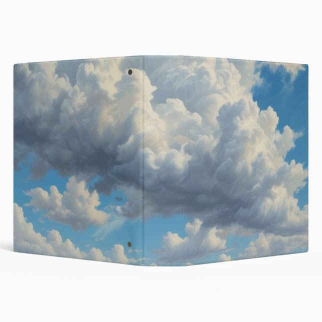 White Clouds and Clear Blue Sky 3 Ring Binder (Background)