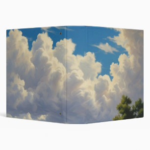 White Clouds and Clear Blue Sky 3 Ring Binder