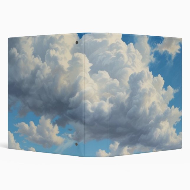 White Clouds and Clear Blue Sky 3 Ring Binder (Background)