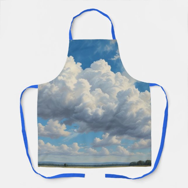 White Clouds and Clear Blue Sky Apron (Front)