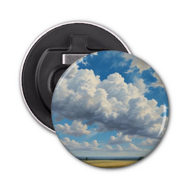 White Clouds and Clear Blue Sky Bottle Opener (Front)