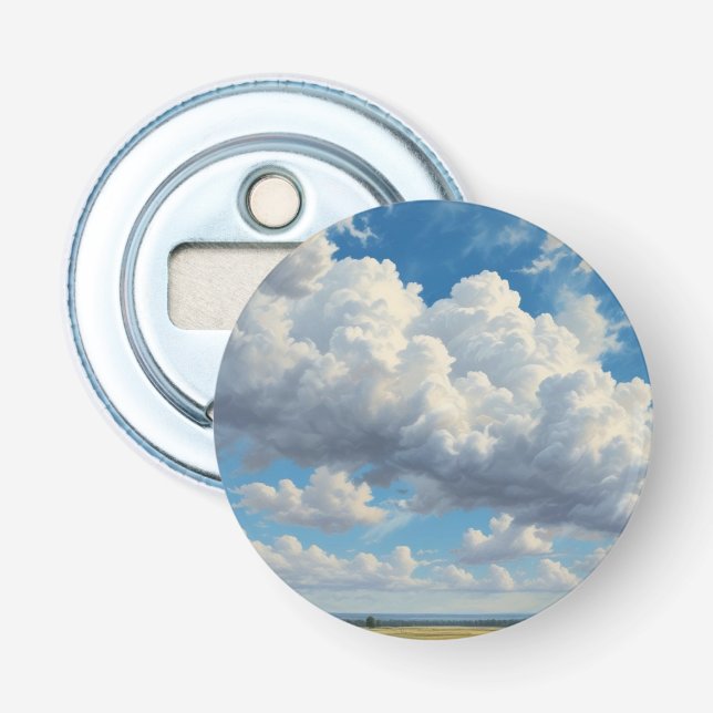White Clouds and Clear Blue Sky Bottle Opener (Front)