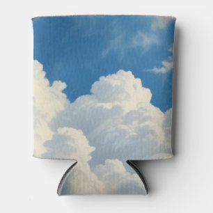 White Clouds and Clear Blue Sky Can Cooler