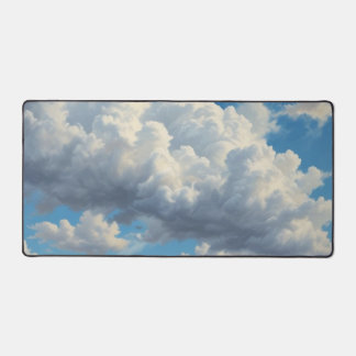 White Clouds and Clear Blue Sky Desk Mat