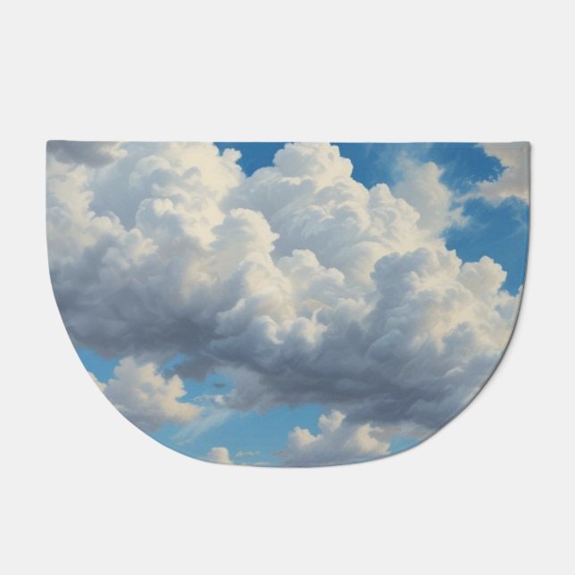 White Clouds and Clear Blue Sky Doormat (Front)