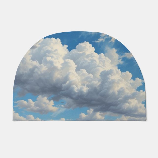 White Clouds and Clear Blue Sky Doormat (Front)