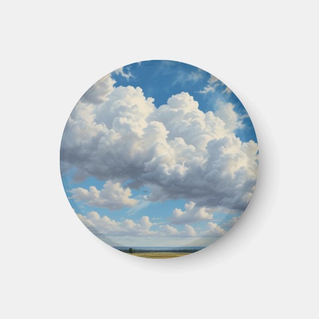 White Clouds and Clear Blue Sky Magnet (Front)