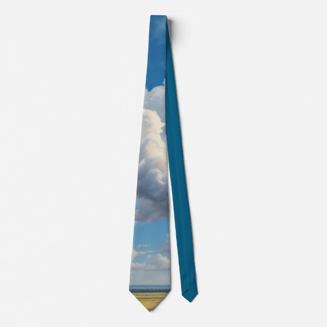 White Clouds and Clear Blue Sky Neck Tie (Front)