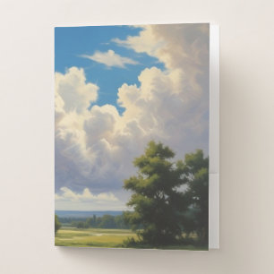 White Clouds and Clear Blue Sky Pocket Folder