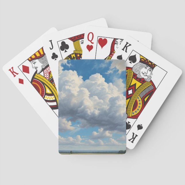 White Clouds and Clear Blue Sky Poker Cards (Back)