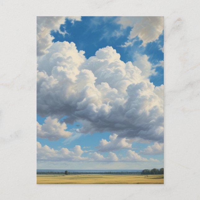 White Clouds and Clear Blue Sky Postcard (Front)