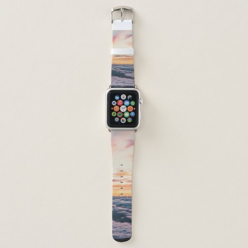 WHITE CLOUDS AT GOLDEN HOUR APPLE WATCH BAND