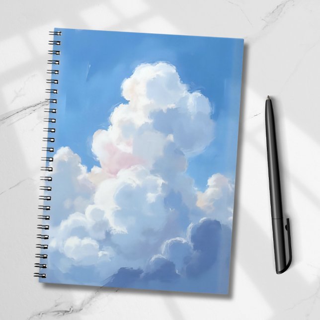 White Clouds Beautiful Blue Sky Watercolor Notebook (Creator Uploaded)