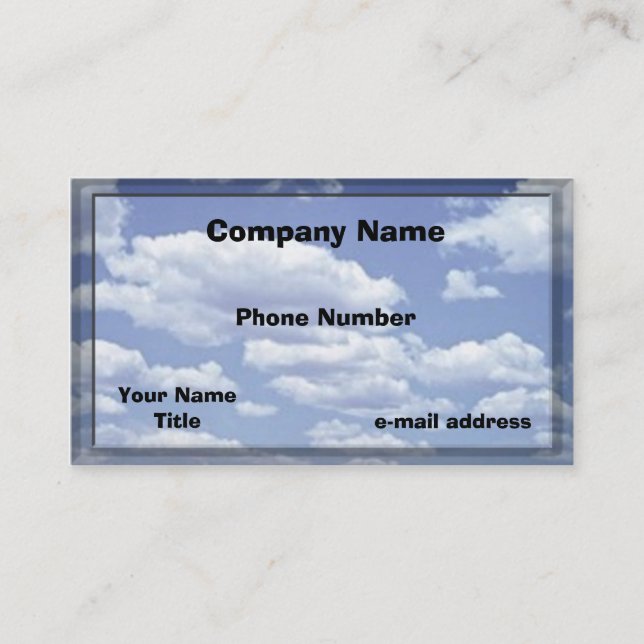 White Clouds Blue Sky Business Card (Front)