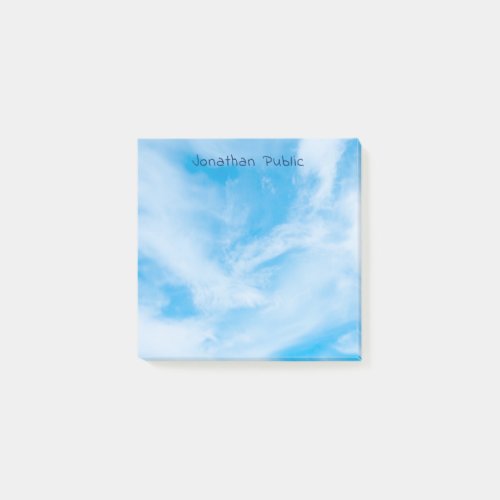 White Clouds Blue Sky Modern Professional Elegant Post_it Notes