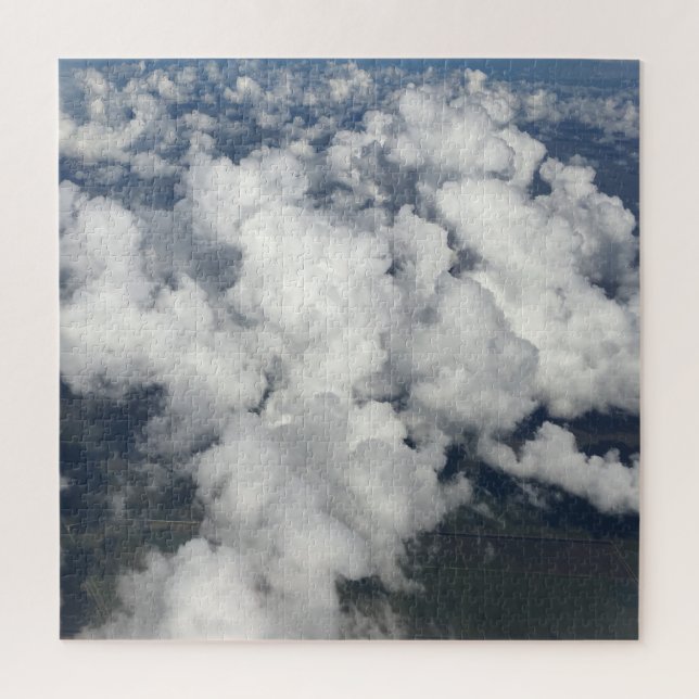 White Clouds Blue Sky Pattern Jigsaw Puzzle (Vertical)