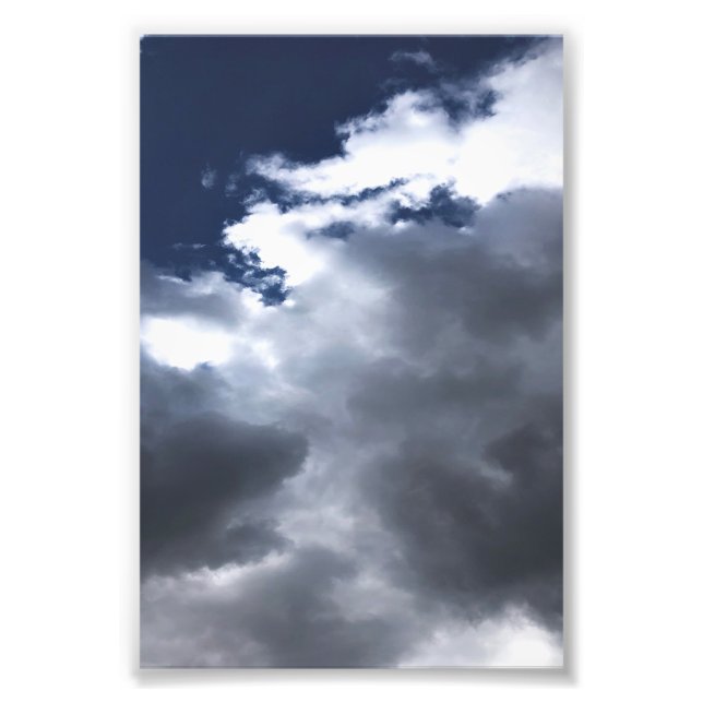 White Clouds Blue Sky Photo Enlargement Print (Front)