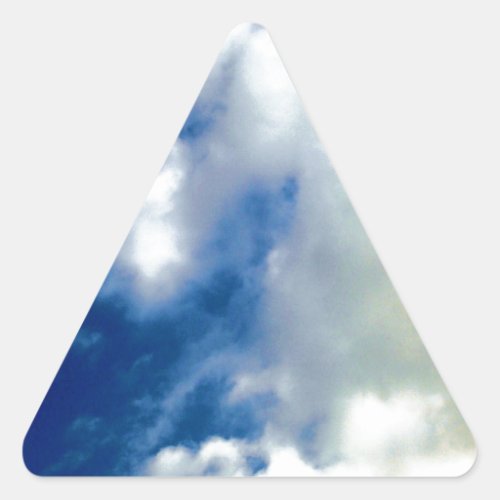 White Clouds  Blue Sky Triangle Sticker