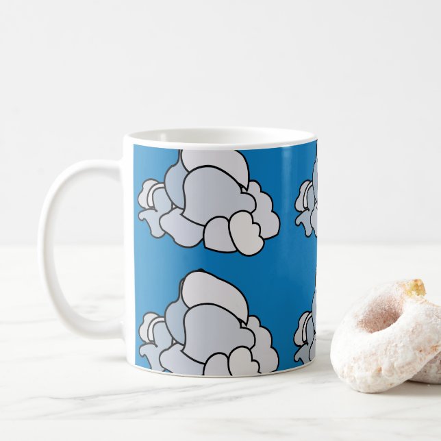 White Clouds Coffee Mug (With Donut)