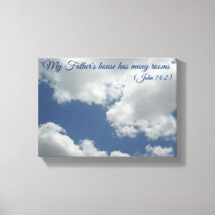 White Clouds Heaven Beautiful Bible Verse Canvas Print