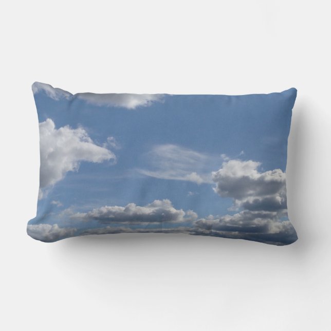 White Clouds in a Blue Sky Throw Pillow (Front)