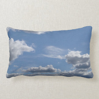 White Clouds in a Blue Sky Throw Pillow