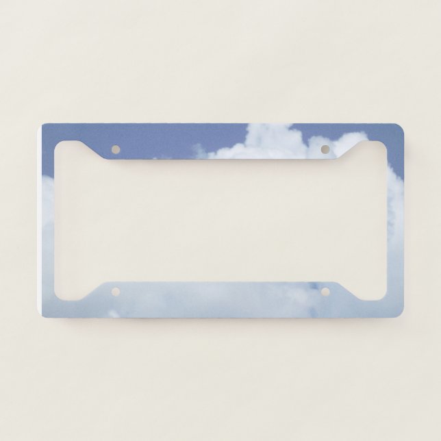 White Clouds in Blue Sky License Plate Frame (Front)