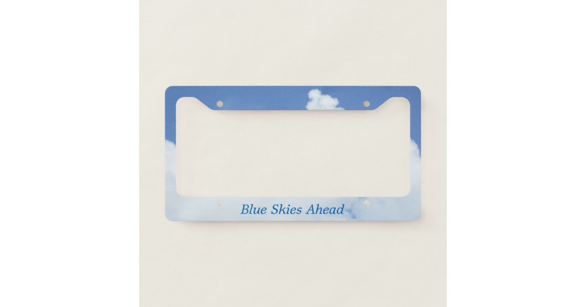 White Clouds in Blue Sky License Plate Frame Zazzle