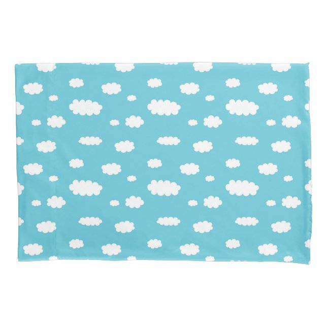 White Clouds on a Blue Sky Background Pillow Case (Front)