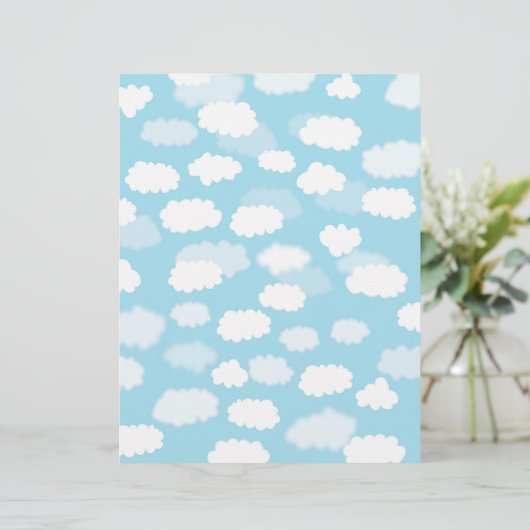 White clouds on blue sky paper print (Standing Front)