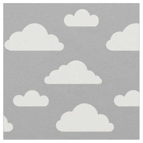 White clouds on grey fabric by Nicole Janes