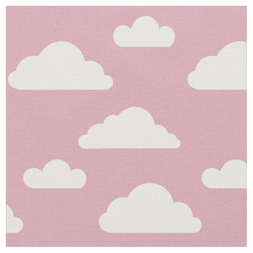 White clouds on pink fabric by Nicole Janes