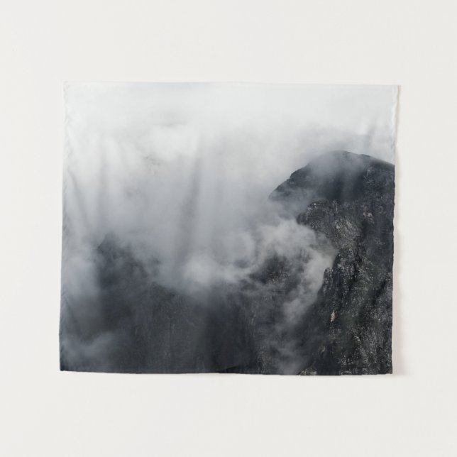 White clouds over the dark rocky mountains tapestry (Front (Horizontal))