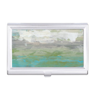 White Clouds Overlooking Beautiful Landscape Case For Business Cards