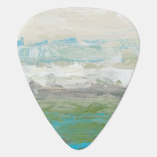 White Clouds Overlooking Beautiful Landscape Guitar Pick