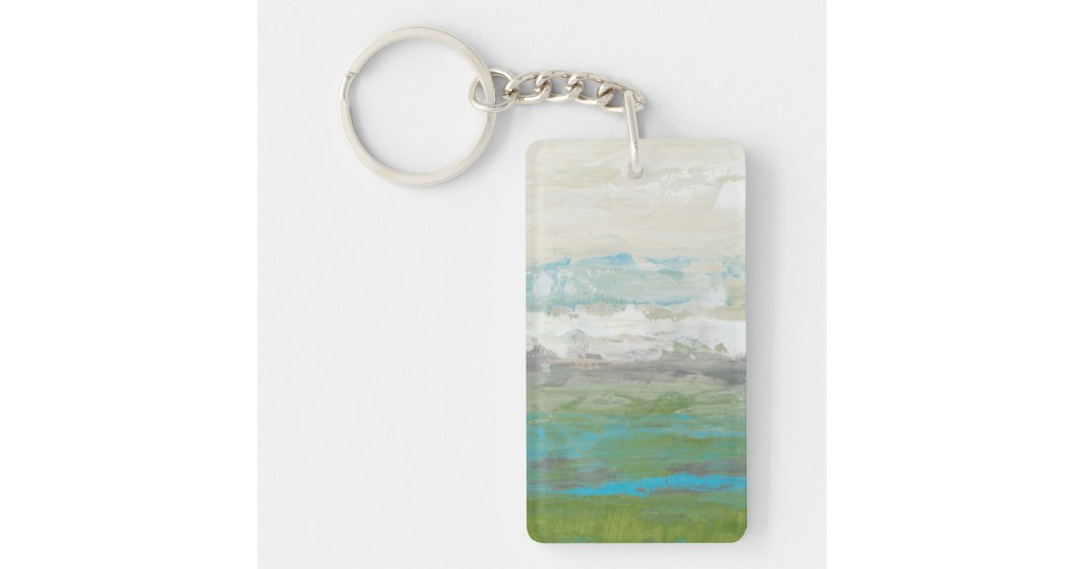 Landscape Keychain White Clouds Overlooking Beautiful Landscape Keychain | Zazzle