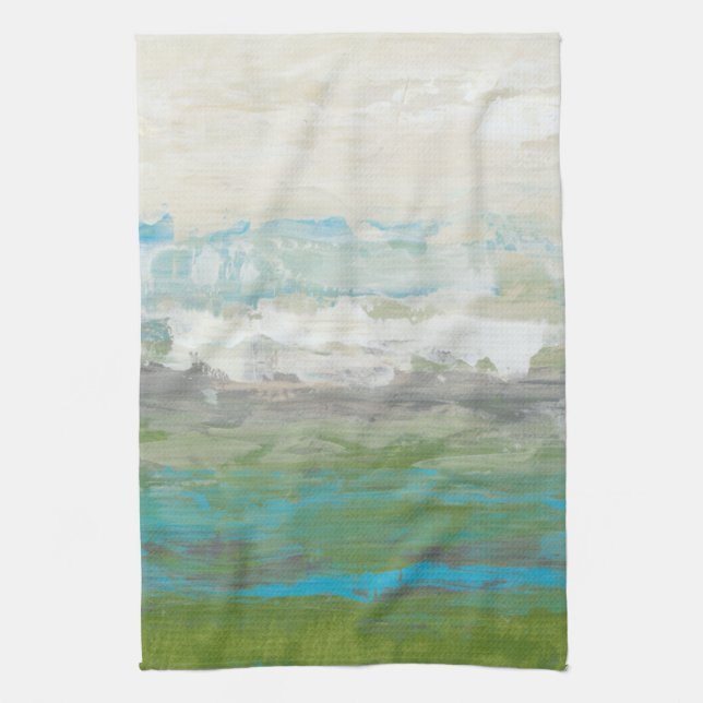 White Clouds Overlooking Beautiful Landscape Kitchen Towel (Vertical)