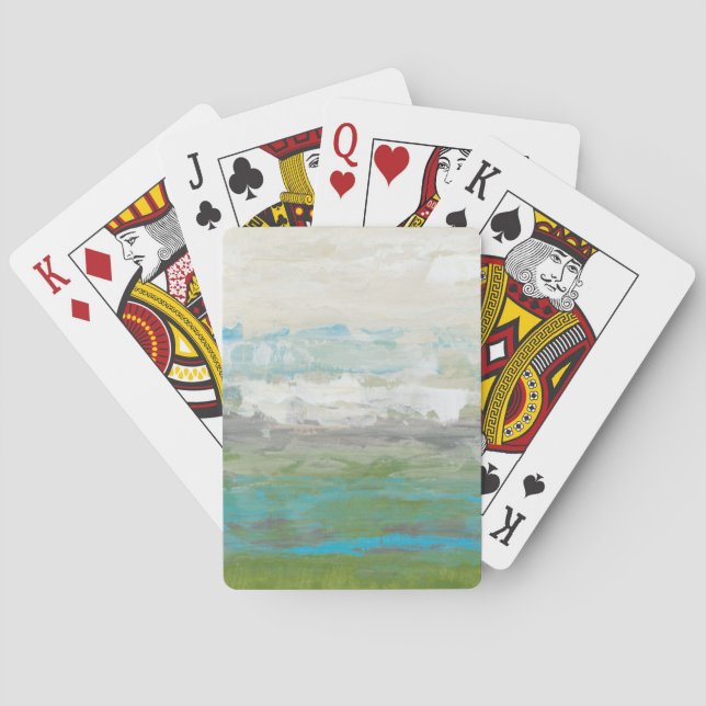 White Clouds Overlooking Beautiful Landscape Poker Cards (Back)
