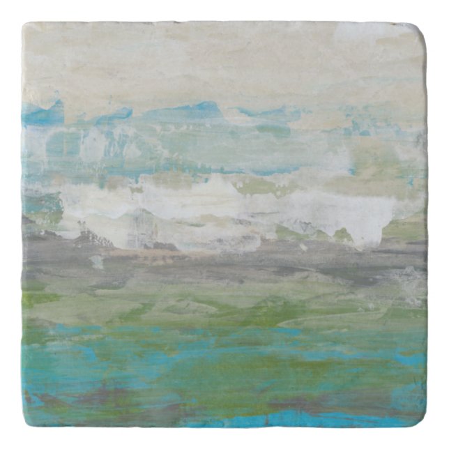 White Clouds Overlooking Beautiful Landscape Trivet (Front)
