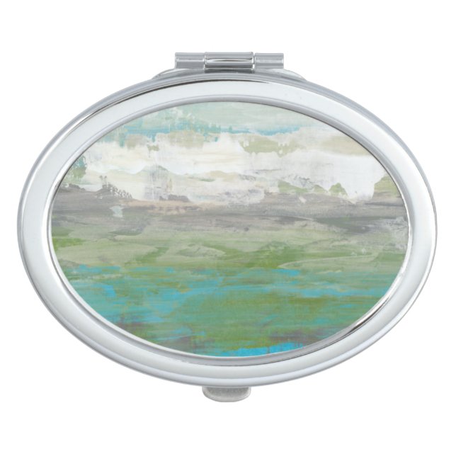 White Clouds Overlooking Beautiful Landscape Vanity Mirror (Front)