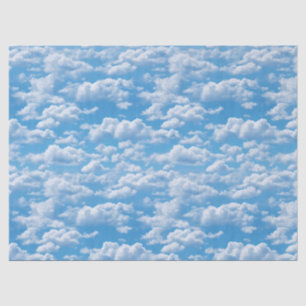 White Clouds Pattern On A Blue Sky Backgroud Tissue Paper